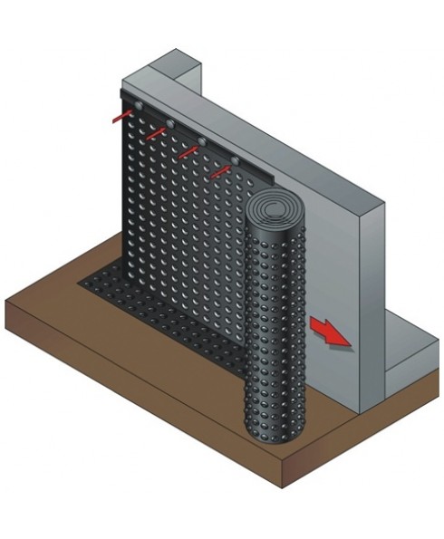 SECCO-PAKET: Noppenbahn 1m x 20lfm + 20x Abdeckprofil + 100x Nägel